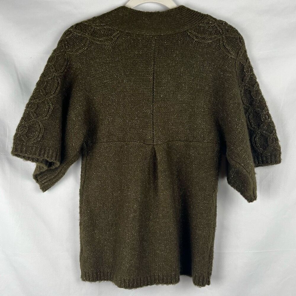 Violet Short Sleeve V-neck Green Sweater Medium - Picture 4 of 11